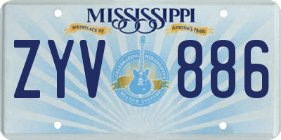 MS license plate ZYV886