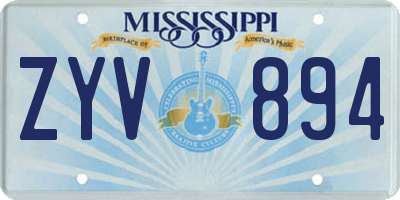 MS license plate ZYV894