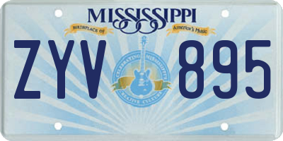 MS license plate ZYV895
