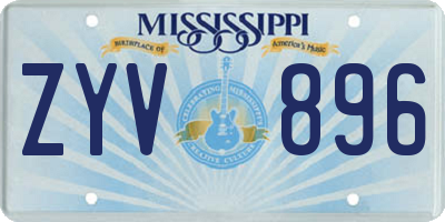 MS license plate ZYV896