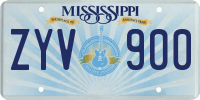 MS license plate ZYV900