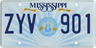 MS license plate ZYV901