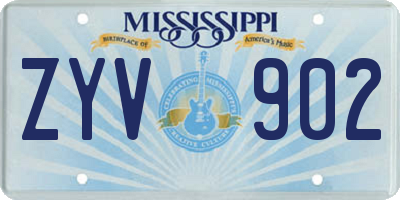 MS license plate ZYV902