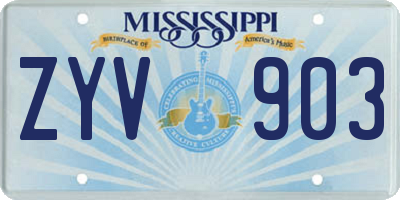 MS license plate ZYV903
