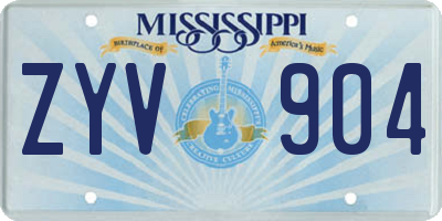 MS license plate ZYV904