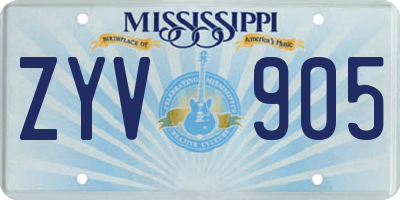 MS license plate ZYV905