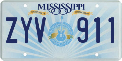 MS license plate ZYV911
