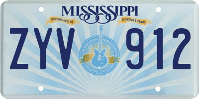 MS license plate ZYV912
