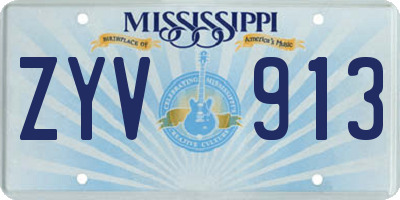 MS license plate ZYV913