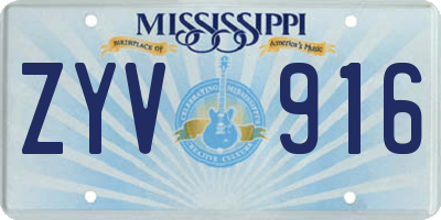 MS license plate ZYV916