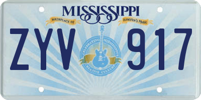 MS license plate ZYV917