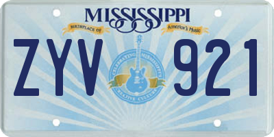 MS license plate ZYV921