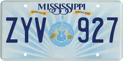 MS license plate ZYV927
