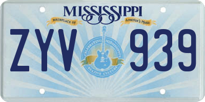 MS license plate ZYV939