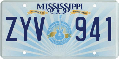 MS license plate ZYV941
