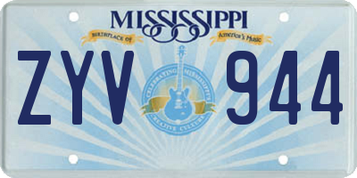 MS license plate ZYV944