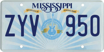 MS license plate ZYV950