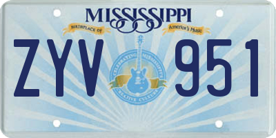 MS license plate ZYV951