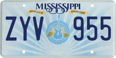 MS license plate ZYV955