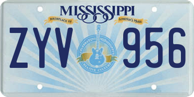 MS license plate ZYV956