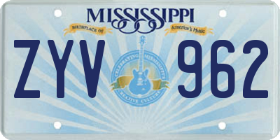 MS license plate ZYV962