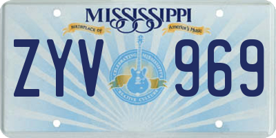 MS license plate ZYV969