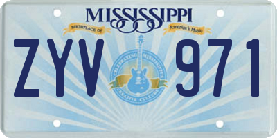 MS license plate ZYV971