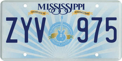 MS license plate ZYV975