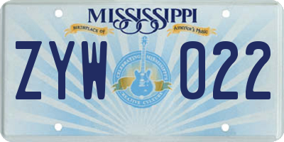 MS license plate ZYW022