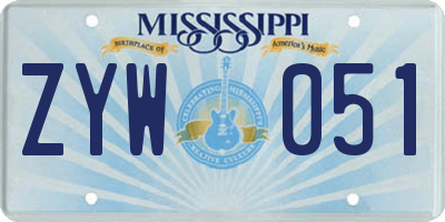 MS license plate ZYW051