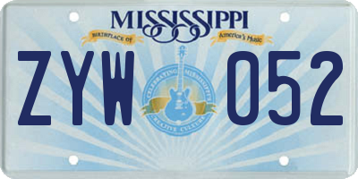 MS license plate ZYW052