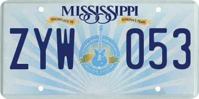 MS license plate ZYW053