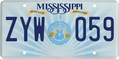 MS license plate ZYW059
