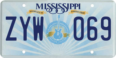 MS license plate ZYW069