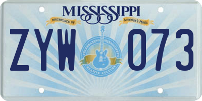 MS license plate ZYW073