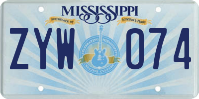 MS license plate ZYW074