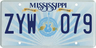 MS license plate ZYW079