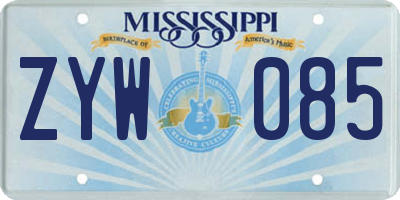 MS license plate ZYW085