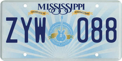 MS license plate ZYW088