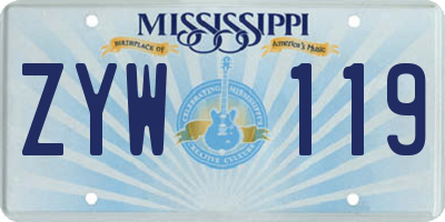 MS license plate ZYW119