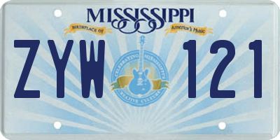 MS license plate ZYW121