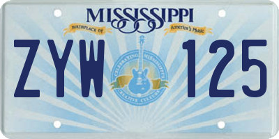 MS license plate ZYW125