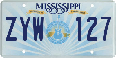 MS license plate ZYW127