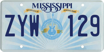 MS license plate ZYW129