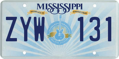 MS license plate ZYW131