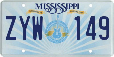 MS license plate ZYW149