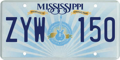 MS license plate ZYW150