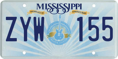 MS license plate ZYW155