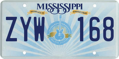 MS license plate ZYW168