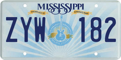 MS license plate ZYW182